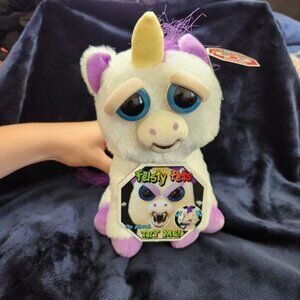 Feisty Pets White and Purple Two Faced Cute Mean Unicorn Plush Stuffed Animal